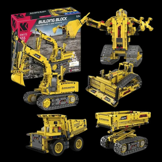 5 Motorized Construction Vehicles in 1 (555 pieces)