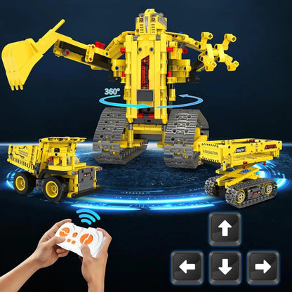 5 Motorized Construction Vehicles in 1 (555 pieces)