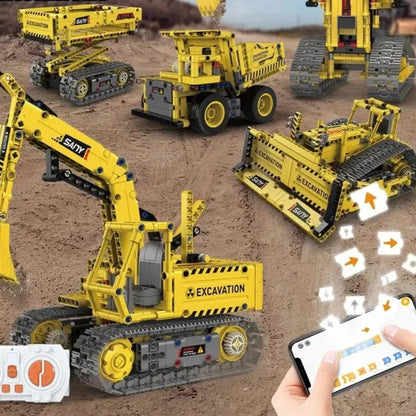 5 Motorized Construction Vehicles in 1 (555 pieces)