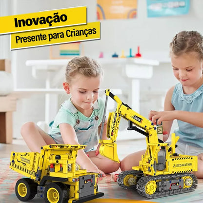 5 Motorized Construction Vehicles in 1 (555 pieces)