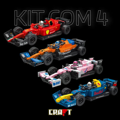 Buy Together! Four Formula 1 Miniatures + Four Race Drivers (Ferrari SF90, McLaren, Force India VJM10, Red Bull RB16B)