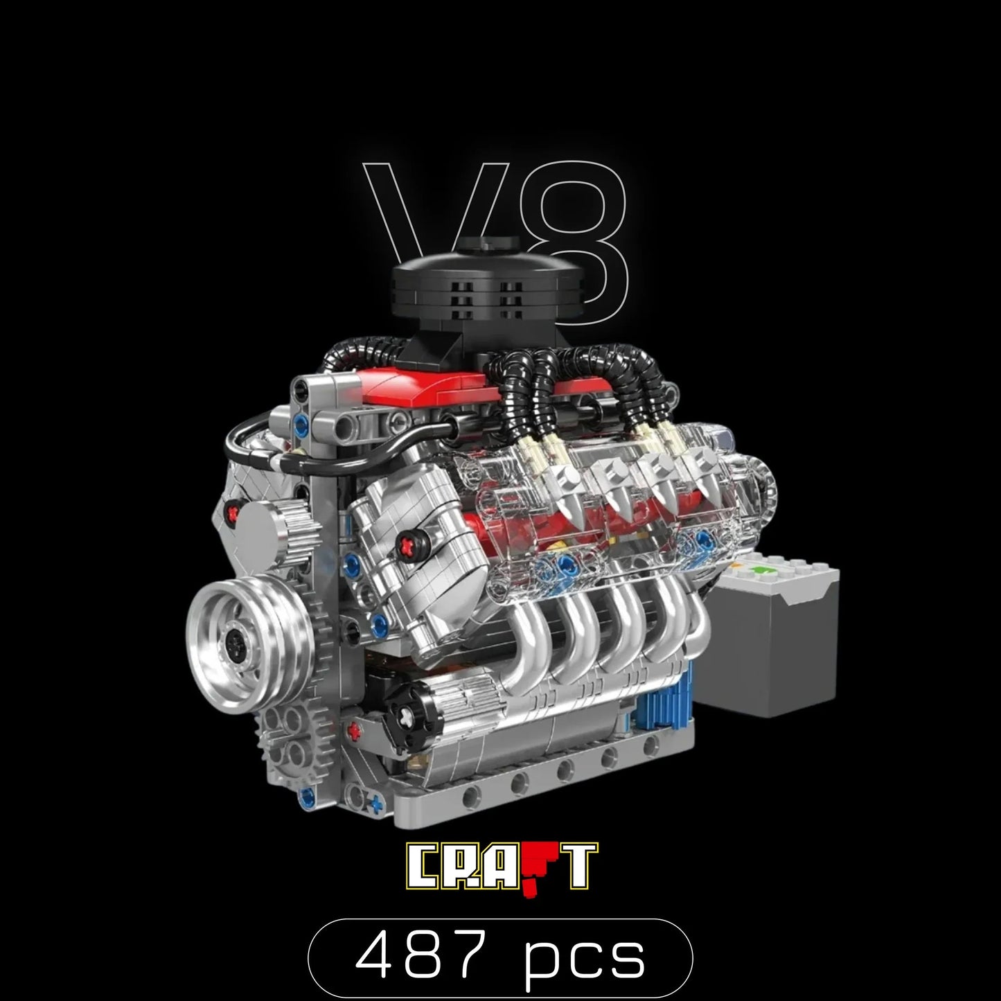 V8 Engine (487 pieces)