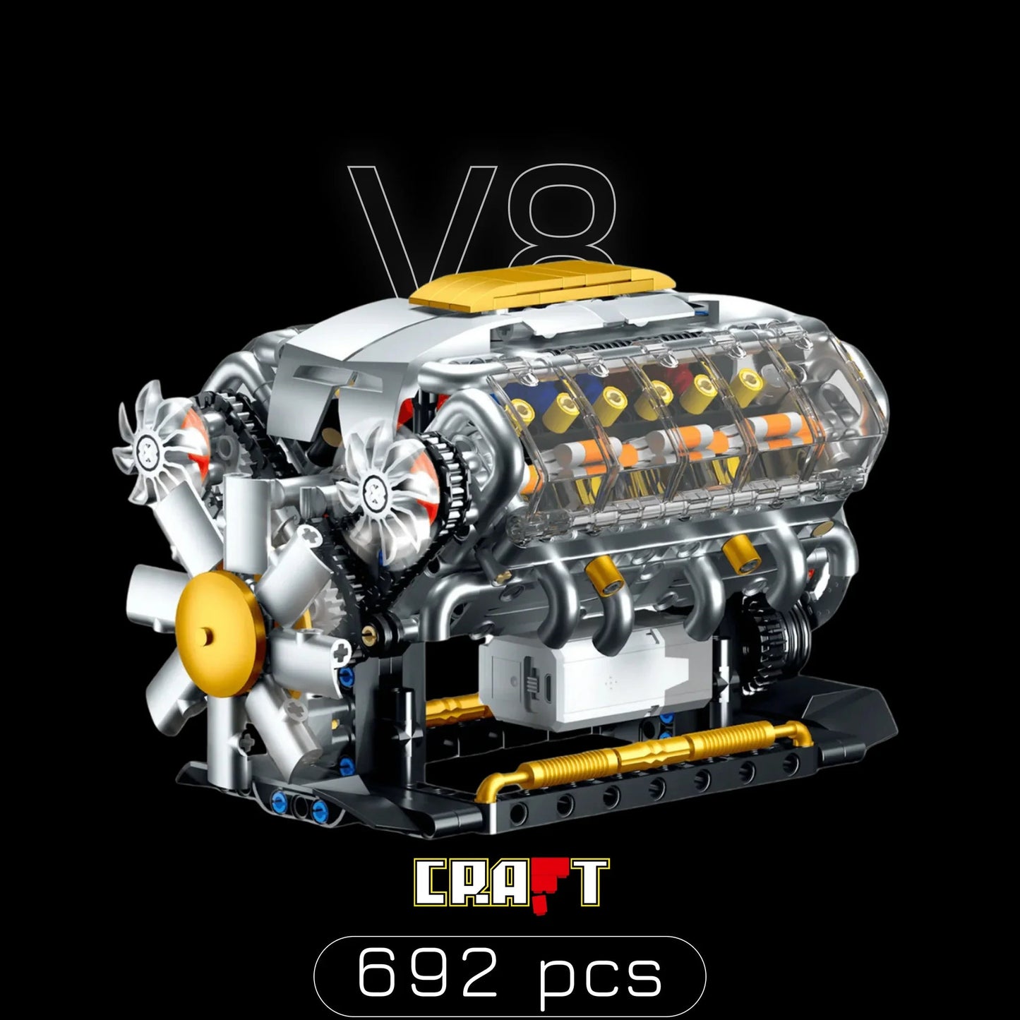 V8 Engine (692 pieces)
