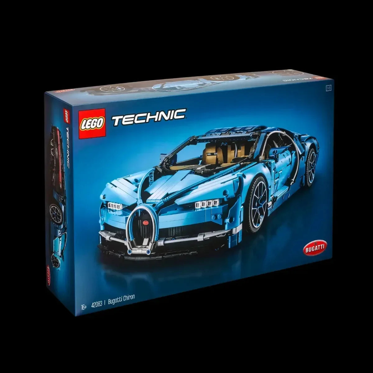 (57% OFF) Super Blue Bugatti Chiron with a W16 Engine and 56 cm in Length (3599 pieces)