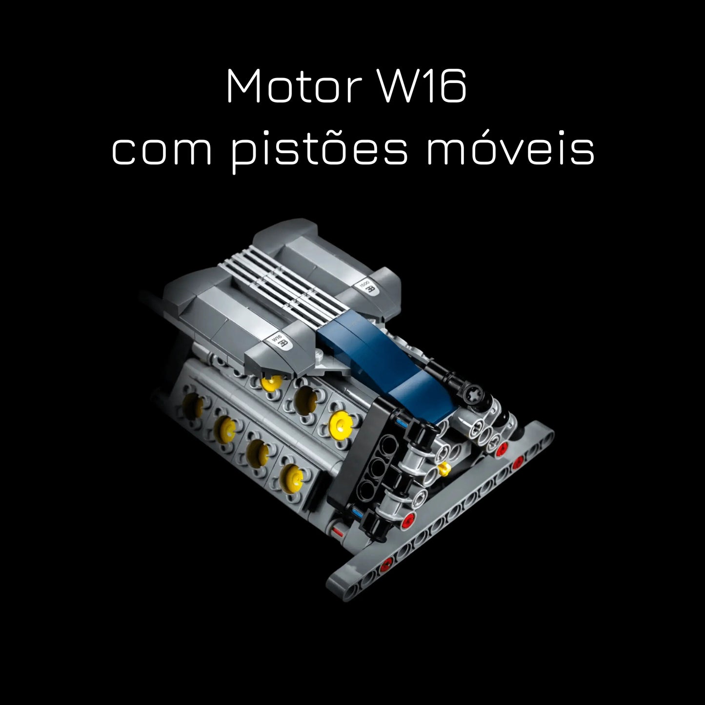 (57% OFF) Super Blue Bugatti Chiron with a W16 Engine and 56 cm in Length (3599 pieces)