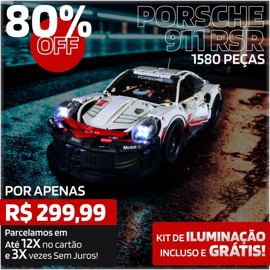 Buy the Porsche 911 RSR and Get an Electric Motor or Lighting Kit for Free! ATTENTION: THIS PRODUCT IS NOT FROM THE LEGO BRAND, BUT IS A 100% IDENTICAL REPLICA
