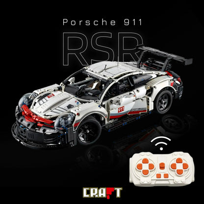 Buy the Porsche 911 RSR and Get an Electric Motor or Lighting Kit for Free! ATTENTION: THIS PRODUCT IS NOT FROM THE LEGO BRAND, BUT IS A 100% IDENTICAL REPLICA