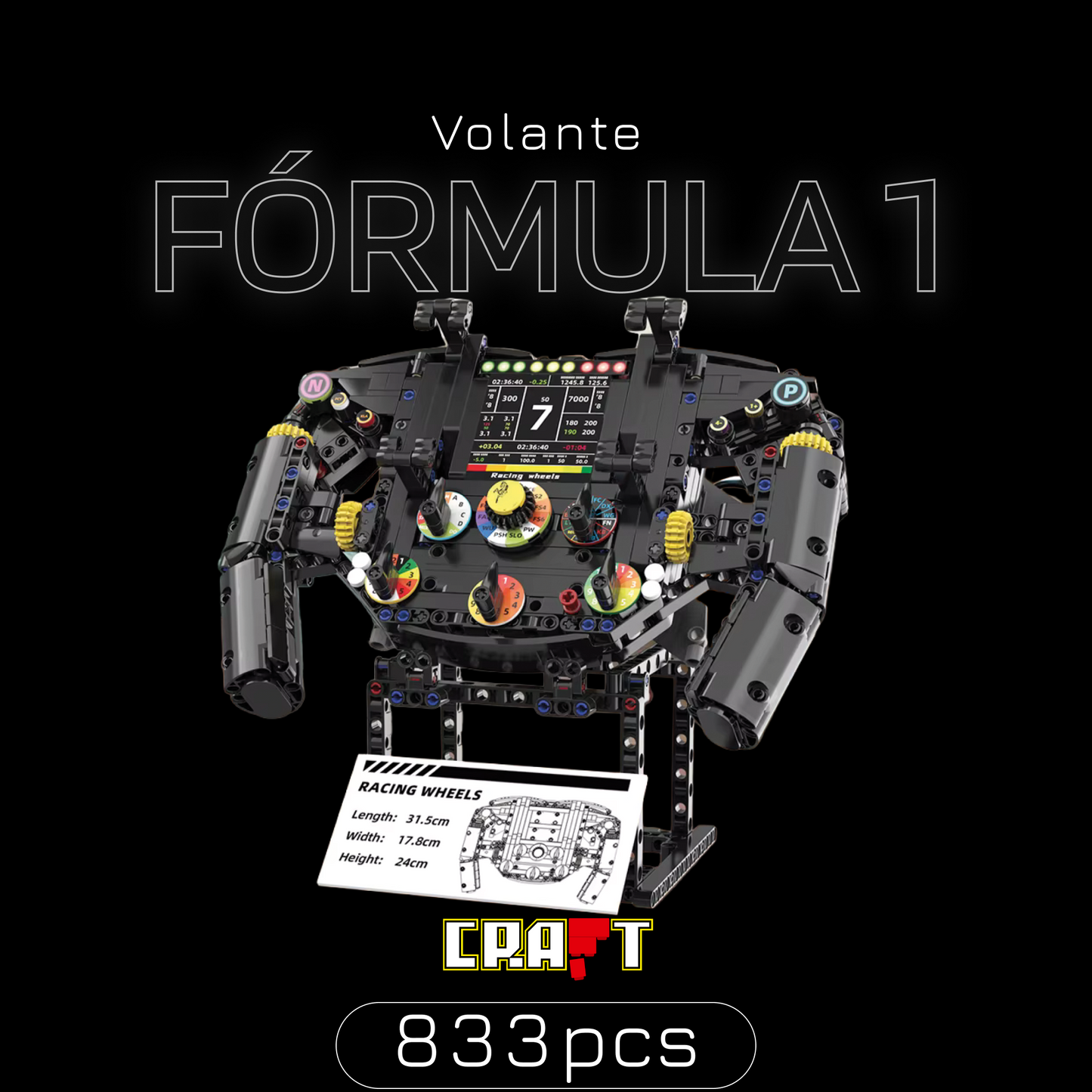 F1 Steering Wheel (833 pieces)