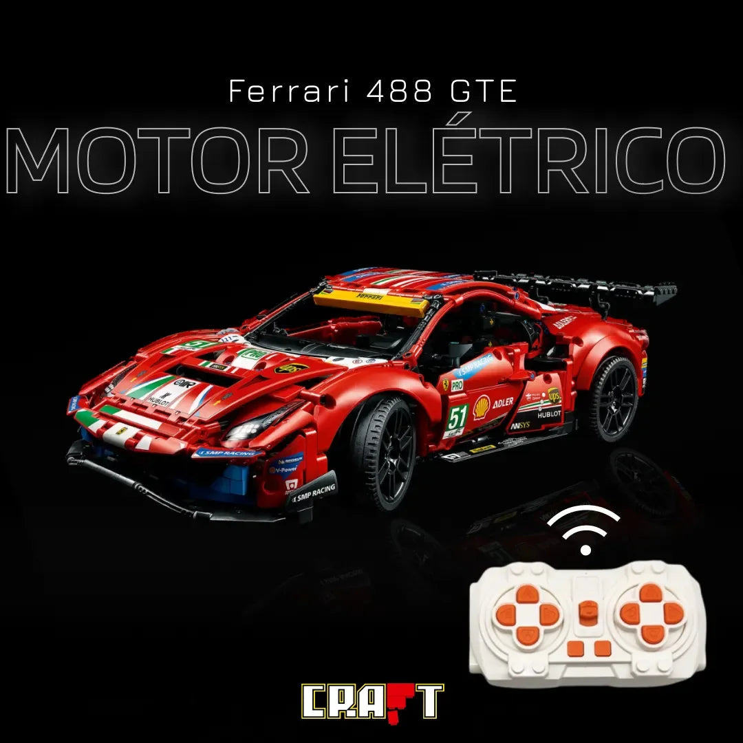 Super Electric Motor Kit for the Red Ferrari 488 GTE (1677 pcs)